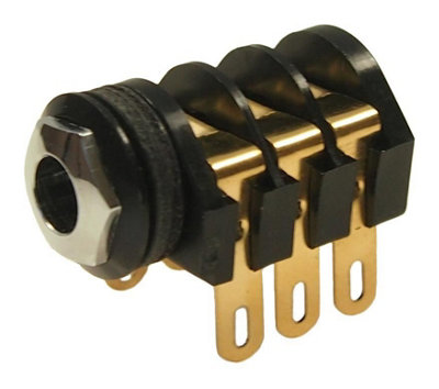B&Q -  Electronic Components6.35mm Stereo Gold Switched Jack SocketSolder Tags