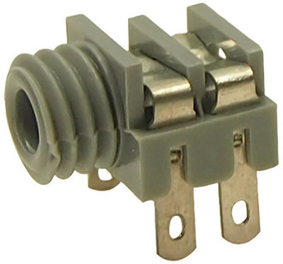 B&Q -  Electronic Components3.5mm Mono Jack SocketPanel MountSolder TagsGrey