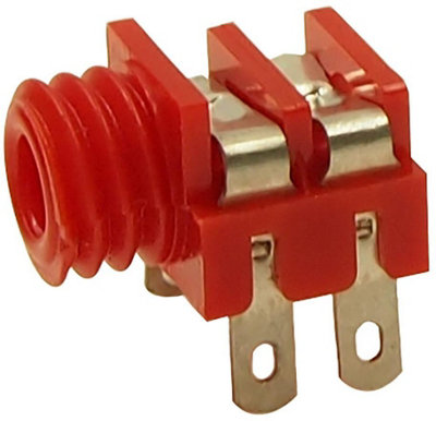 B&Q -  Electronic Components3.5mm Mono Jack SocketPanel MountSolder TagsRed