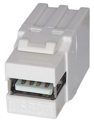 Tuk - Usb 2.0 A Female To A Female Keystone Coupler, White