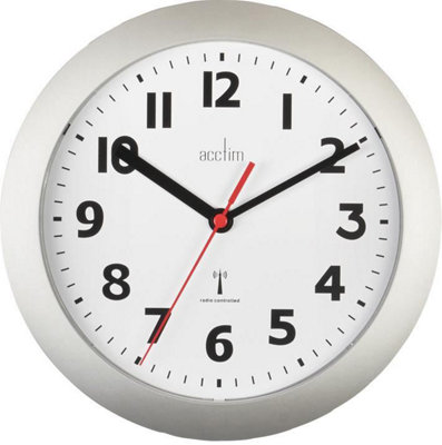 AcctimParona 23Cm Radio Controlled Analogue Wall ClockSilver from B&Q