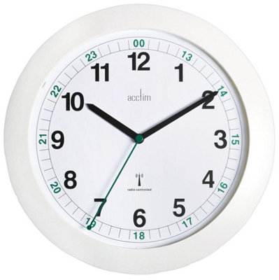 AcctimMilan 25.5Cm Radio Controlled Analogue Wall ClockWhite from B&Q