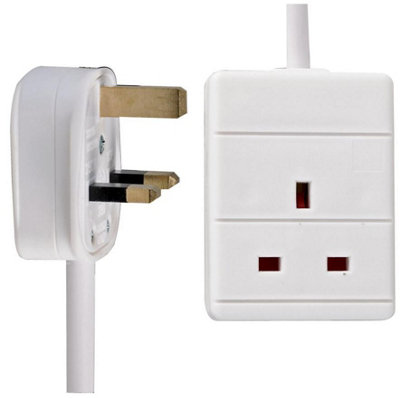 Pro Elec1 Gang Extension LeadWhite20M from B&Q