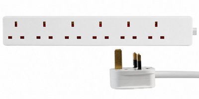 Pro Elec6 Gang Extension Lead1M from B&Q