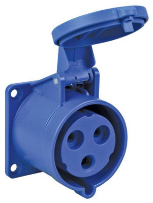 Pce32A230VPanel Mount Cee Socket2P+EBlueIp44 from B&Q