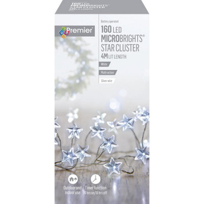 Premier Decorations Premier160 Multi Action Microbright Star Cluster With Timer With White Leds from B&Q