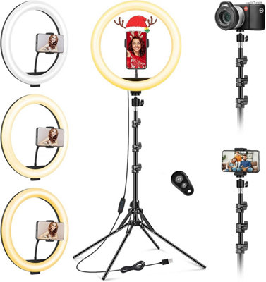 11.5 Inch Ring Light With Tripod Stand & Phone Holder Tall 177 Cm / 69.5,large Professional Selfie Lights For Phone,led Standing from B&Q