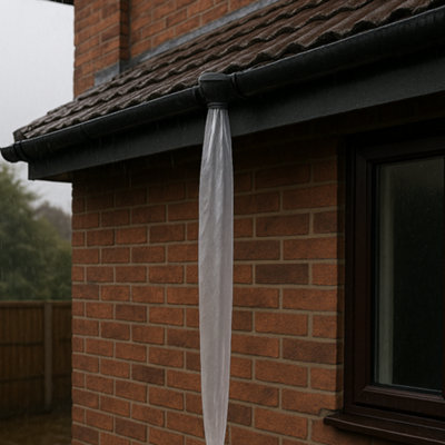  - 10 Metre Rainwater Long Temporary Downpipe With 2 Cable Ties For Gutter Outlets And Storm Drainage