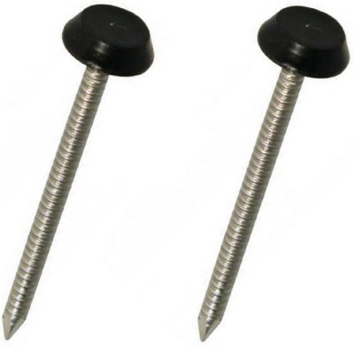250 X Black Upvc 30mm Poly Top Pins Plastic Headed Fascia Fixings