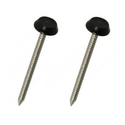 1000 X Black Upvc 30mm Poly Top Pins Plastic Headed Fascia Fixings