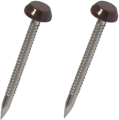 1000 X Brown Upvc 30mm Poly Top Pins Plastic Headed Fascia Fixings