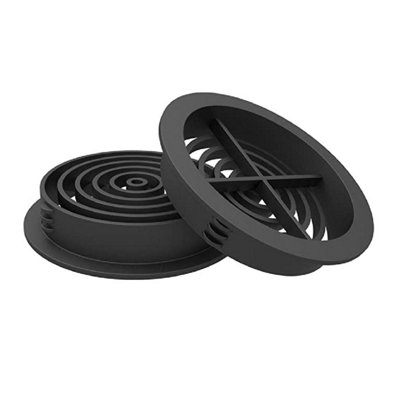 25 X Anthracite Grey Plastic 70mm Round Soffit Air Vents/push In Roof Discs from B&Q