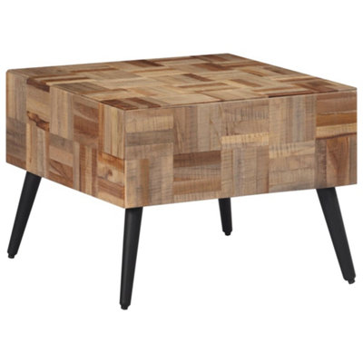 Berkfield Coffee Table Grey 55X55X40 Cm Solid Reclaimed Teak from B&Q