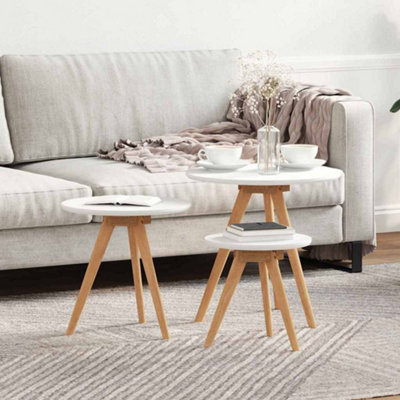 Berkfield Coffee Table Set Solid Wood Walnut And Engineered Wood