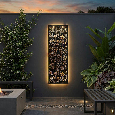 Lunaria Flowers Solar Panel Wall Light from B&Q