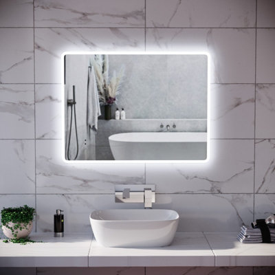 Nes Home 600 X 800mm Motion Sensor Bathroom Led Mirror Shaver Socket Demister from B&Q
