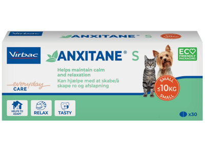 Virbac Anxitane 30 Chewable Tablets For Small Dogs Cats Under 10Kg Anxiety Stress Relief from B&Q