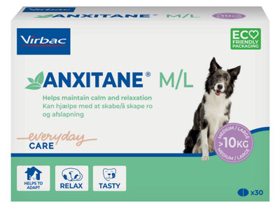 Virbac Anxitane Dog Calming Anxiety Stress Relief 30 Chewable Tablets Medium And Large Dogs from B&Q
