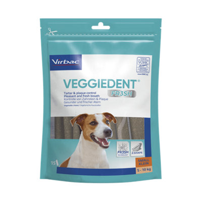 Virbac Veggiedent Fr3Sh Dental Chews Calming Dental Treats For Small Dogs 5-10KgHelps Clean Teeth & Freshen Breath15 Chews from B&Q