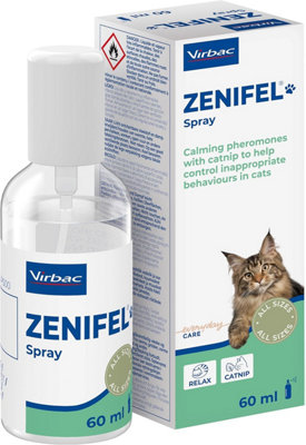 Zenifel Spray For Cats Calming Pheromones & Catnip Fast Acting To Help Reduce Stress & Anxiety 60Ml Spray from B&Q