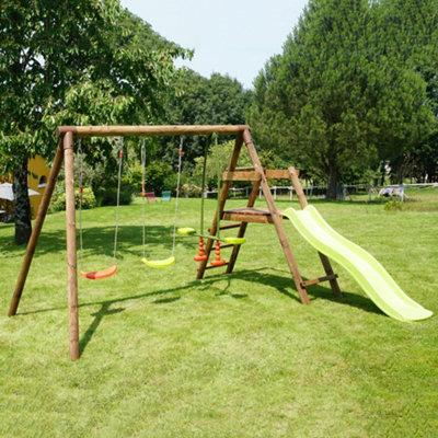 Soulet Figue Wooden Swing Set With Slide from B&Q
