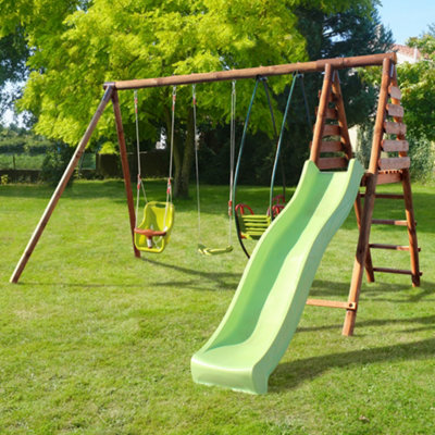 Soulet Colza Wooden Swing Set With Slide from B&Q