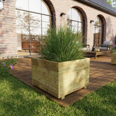 Cerland Baroque Outdoor Square Wooden Planter 30Cm from B&Q