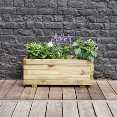 Cerland Baroque Outdoor Rectangular Wooden Planter 70Cm from B&Q