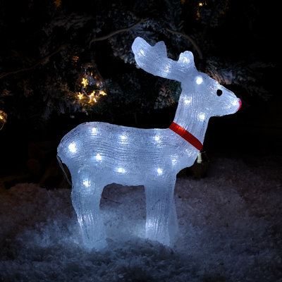 35cm Battery Operated LED Light up Acrylic Christmas Rudolph Decoration Price Comparisons | Compare The Build