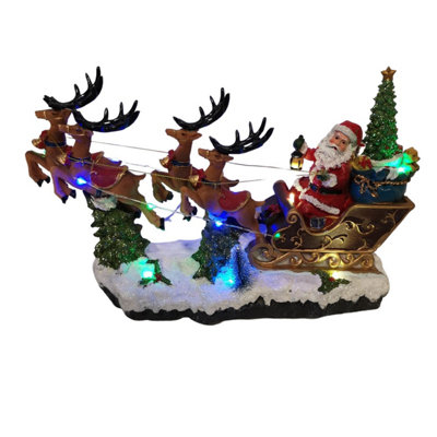 Santa Claus Carousel Christmas Lantern - Spinning Musical Decor Plays Santa Claus Is Coming To Town