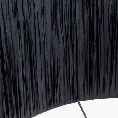 35cm Black Raffia Cylinder Lampshade Boho Palm Tree Drum Table Lamp Shade