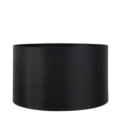 35cm Black Silk Lined Cylinder Lampshade