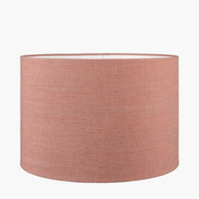 35cm Coral Linen Drum Table Lampshade Modern Cylinder Lamp Shade