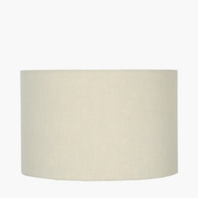 35cm Cream Linen Drum Table Lampshade Self Lined Cylinder Shade