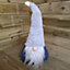 35cm Festive Christmas Sitting Light Up Lit Gonk with Grey Hat and Blue Body