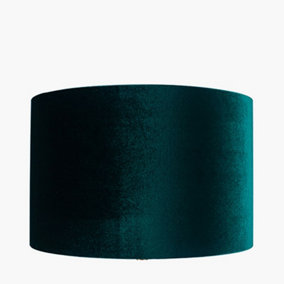 35cm Forest Green Velvet Cylinder Table Lampshade