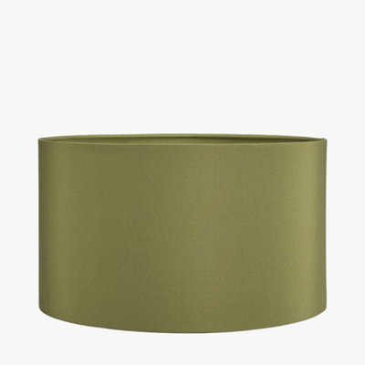 35cm Green Poly Cotton Cylinder Drum Table Lamp Shade Sage Lampshade