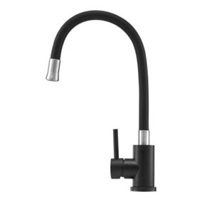 35cm H Flexible Silicone Sprayer Kitchen Tap Kitchen Faucet in Black