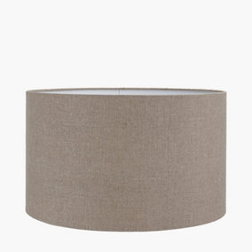 35cm Natural Linen Drum Table Lampshade Modern Cylinder Lamp Shade