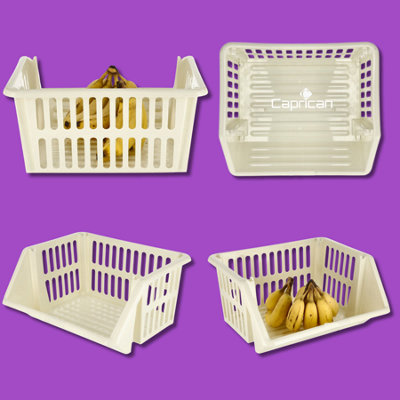 35cm Plastic Stacking Basket Storage Veg Rack Stackable Organizer for ...