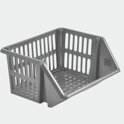 35cm Plastic Stacking Basket Storage Veg Rack Stackable Organizer for ...