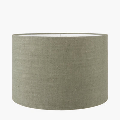 35cm Sage Green Linen Drum Cylinder Lampshade