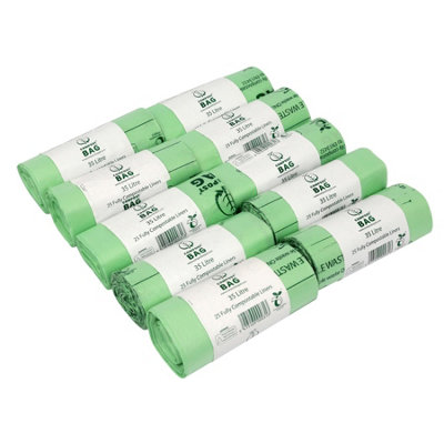 35L Compost Bag Compostable Kerbside Caddy Liners - 10 Rolls