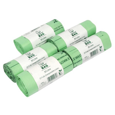 35L Compost Bag Compostable Kerbside Caddy Liners - 5 Rolls