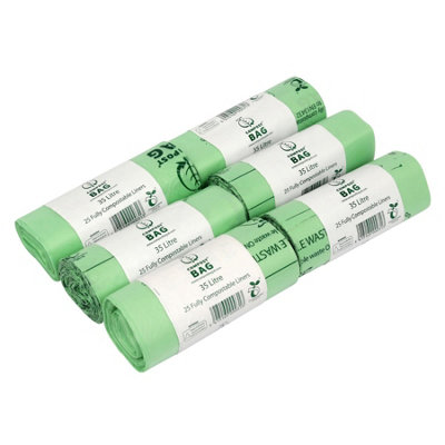 35L Compost Bag Compostable Kerbside Caddy Liners - 6 Rolls
