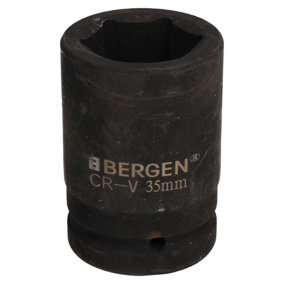 35mm Metric 1" Drive Deep Impact Socket 6 Sided Single Hex Thick Walled