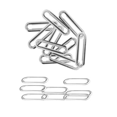35mm Oval Shape Brass Eyelets with Washers, Silver, 50pcs