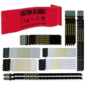 35pc Saxton T Shank Jigsaw Blades Set T144D T101B T101BR T111C T101AO T118G T744D T344D Wood & Metal