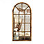 35X71Cm Brushed Copper Bronze Arched Window Style Wall Mirror