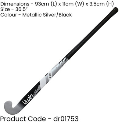 36.5 Inch Mulberry Wood Hockey Stick - SILVER/BLACK Ultrabow Micro Comfort Grip